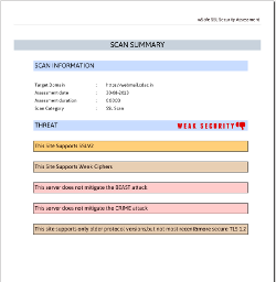 Sample Reports Generated by WebSAFE